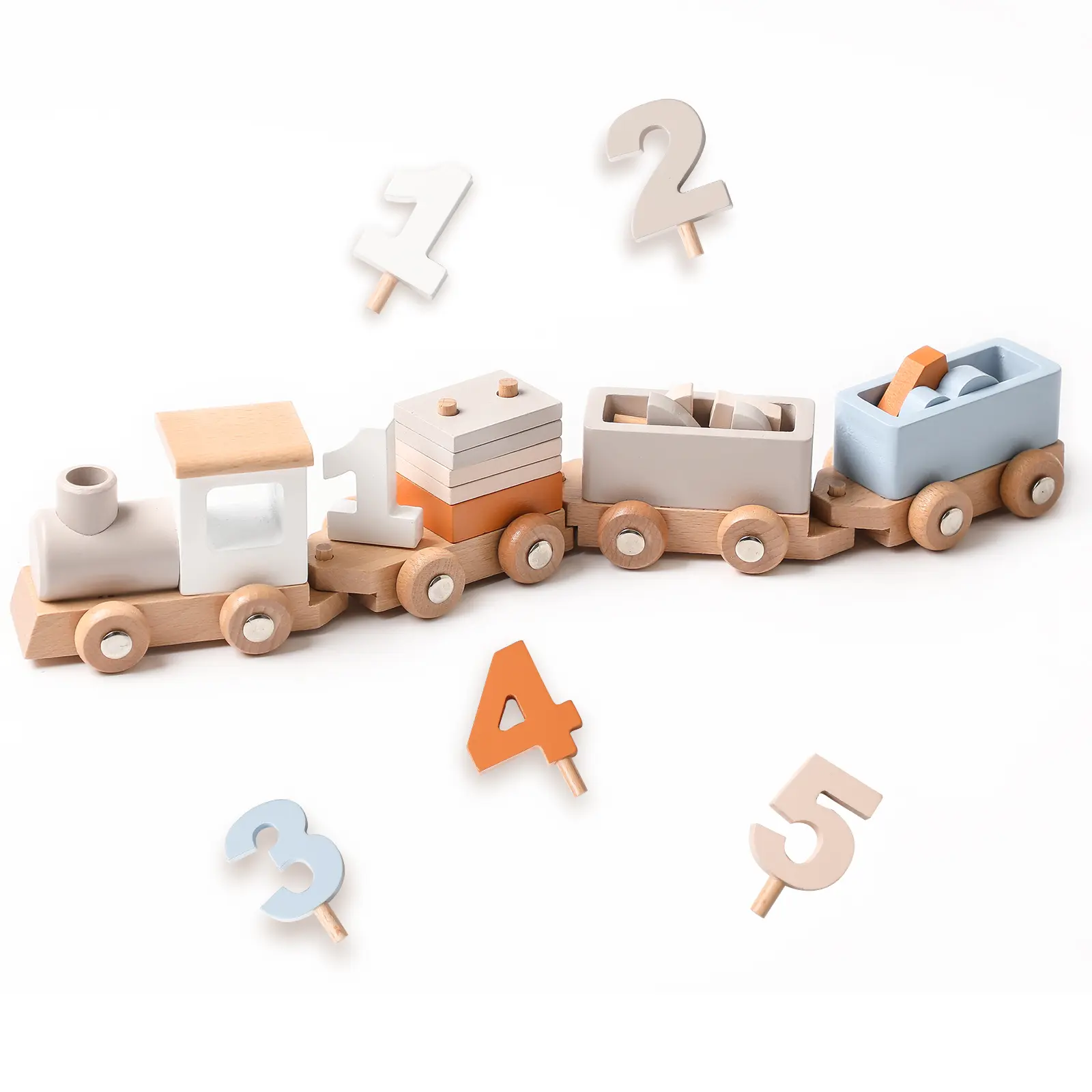 Wooden Train Set Toddler Toys for 3-5 Year Montessori Animal Figurines Train Toy Set Preschool Learning Activities Toys for Kids, Birthday Gift for Toddlers & Kids Aged 3+ (10 PCS)DealsForYouDays