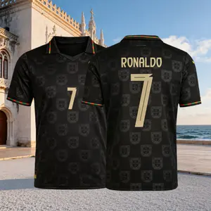 2026 New Portugal Black Goad Edition No.7 C.Ronaldo Short Sleeves Long Sleeves Soccer Jersey Top