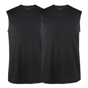 2 Pack Men's Tank Tops Quick Dry Moisture Wicking Performance S-3XL Basic Athletic Daily Regular Big & Tall Workout Gym Solid T-shirts Tops Activewear