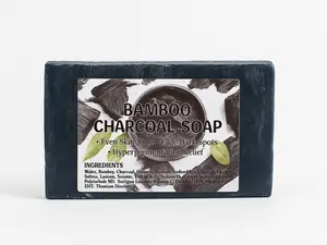 Bamboo Charcoal Soap - Deep Clean Hydrating Bar for Dark Skin Types with Kojic Acid & Moisturizing Effects 100g