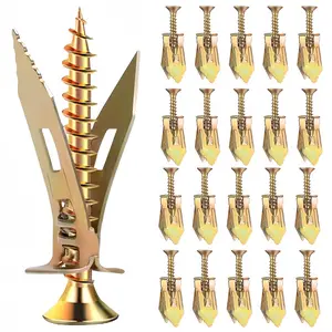 Self Drilling Anchors Screws 40Pcs, (0.47X1.18inch)Upgraded Self Drilling Drywall Anchors with Screws, Easy Application No Drill Or Holes in Wall、fathersday gifts