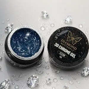 Diamond Butterfly 3D Chrome Gel Clear 30g - Sparkling Gel for Nail Art with Intense Chrome Finish & 3D Professional Texture for Luxurious Designs