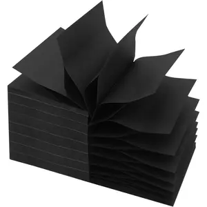 8 Pack pop up Black Sticky Notes 3 X 3 Inch Black Sticky Note 100 Sheets/Pad Easy  Notes for Office, School,  (8)