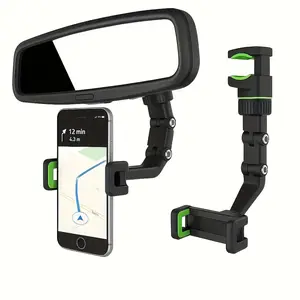 1pc Adjustable 360 °   Rotating Phone Holder, Car Navigation Phone Holder, Suitable for GPS Navigation, Guitar and Car Use - Strong and Durable ABS Material, No Batteries Required, GPS Device Holder Universal Rotatable Rear View Mirror Holder