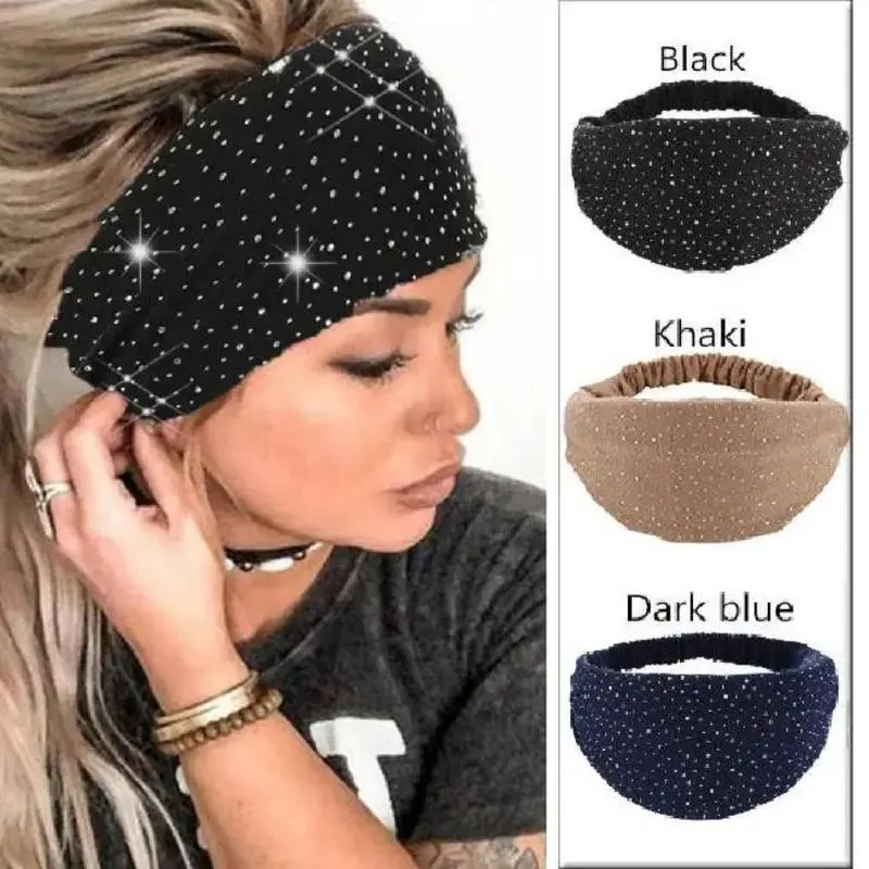 3PCS Elegant Women’s Hairbands | Viral Rhinestone Twist Headband Style,  Wide Soft Elastic Fit, Perfect for Festivals, Weddings, Gym Sessions & Daily Wear