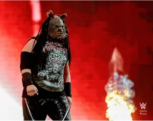 Jacob Fatu WWE Unsigned Werewolf Mask Entrance Photograph