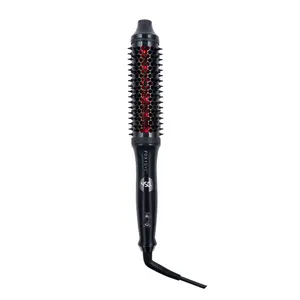 FoxyBae Hottie Hot XL Long Barrel Infrared Heated Round Brush – 1.5” Barrel – Thermal Styling Brush for Volume & Smooth Finish – Tourmaline Ceramic – Digital Heat