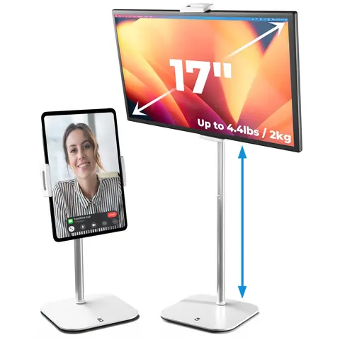 Cooper Cases TabStand Sturdy Tablet Mount - Portable Computer & Smartphone Desk Accessories, Flexible Metal-Aluminum Rotatable Holder, Tool-Free Assembly, 13"-20" Clamp Grip, Adjustable Tilt, 4.4lb Capacity, Silicone-Free, Streamer Use