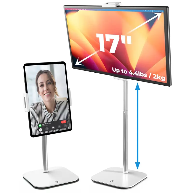 Cooper Cases TabStand Sturdy Tablet Mount - Portable Computer & Smartphone Desk Accessories, Flexible Metal-Aluminum Rotatable Holder, Tool-Free Assembly, 13"-20" Clamp Grip, Adjustable Tilt, 4.4lb Capacity, Silicone-Free, Streamer Use