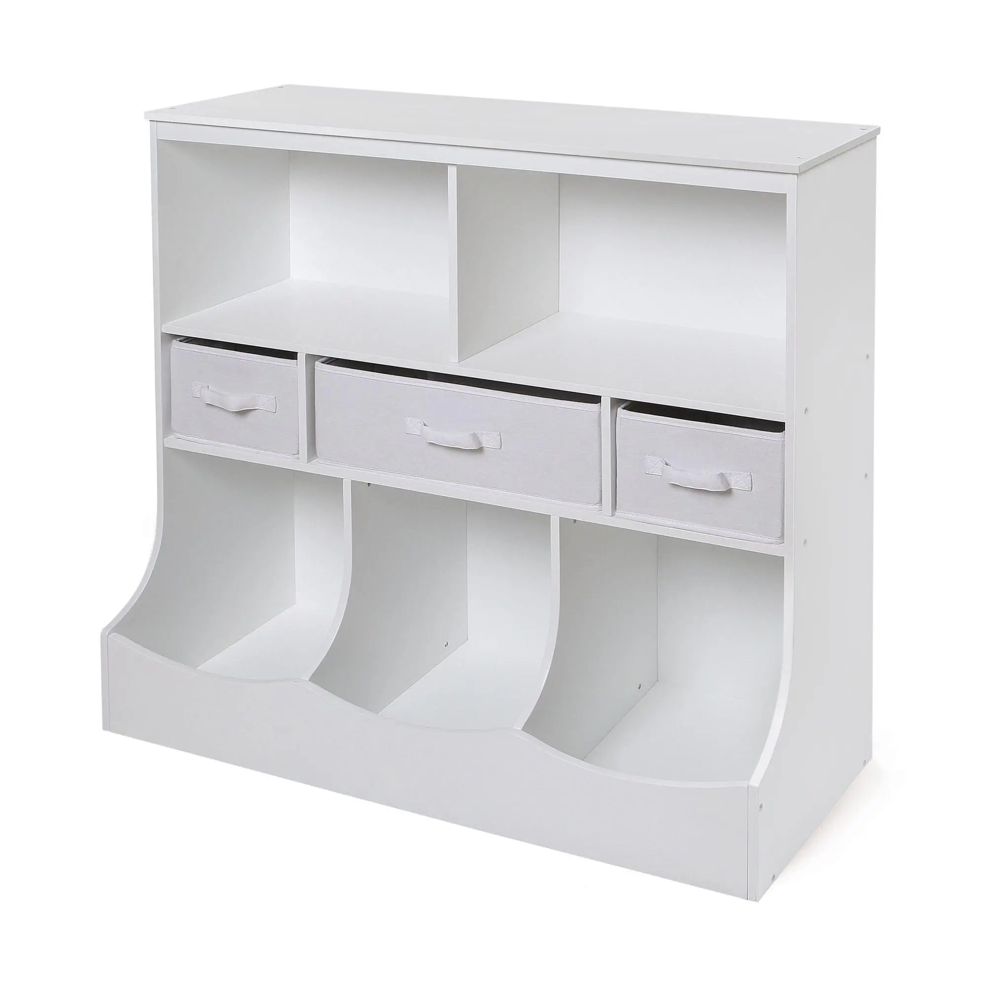 Badger Basket Combo Bin Wood Storage Unit withThree Baskets Badger Basket Combo Bin Wood Storage Unit withThree Baskets