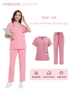 Durable Washable Medical Scrubs Set, Comfortable Nursing Uniforms for Women & Men, Easy Care Hospital Workwear Nurse Uniform, Nurse Uniform Tops