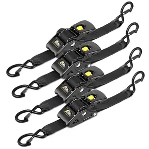2-Inch Heavy Duty Retractable Ratchet Tie Down Straps – Adjustable No-Tangle Cargo Straps with Locking S-Hooks for Trucks, Trailers, Pickup Beds, Boats, Motorcycles, ATVs & Heavy Hauling