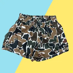 Kids Girls Sport Clothing Toddler Old School Camouflage Shorts With Pocket