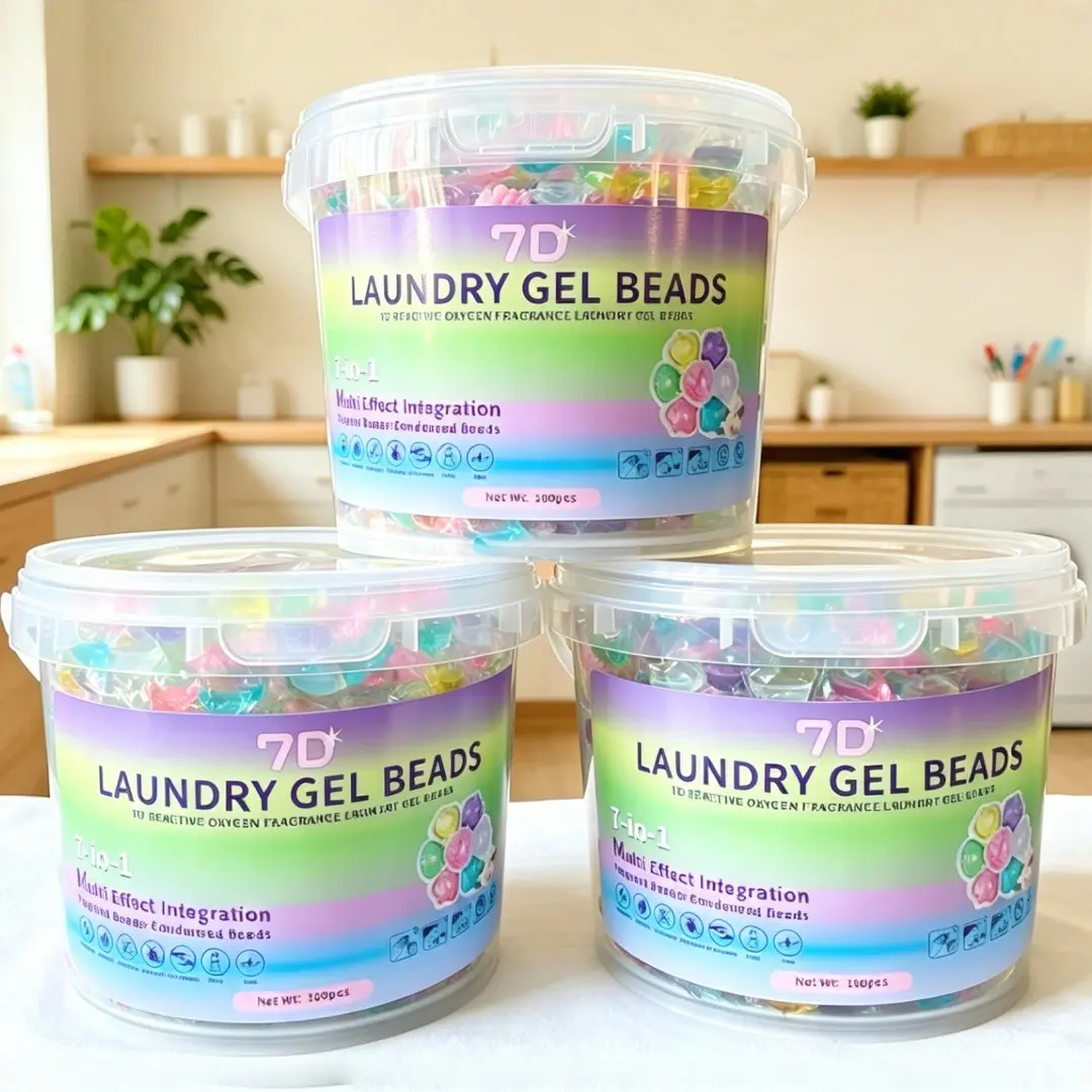 7-In-1 Laundry Gel Beads, Family Pack 50/100/200 Count, Color Safe Laundry Pods, Deep Cleaning, Bacteria & Mite Removal, Color Protection, Fragrance Detergent Beads