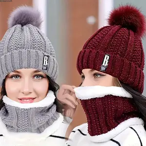 Cozy Winter Hat and Scarf Set for Men and Women – Thickened Plush Knit, Windproof and Cold-Proof Design, Soft Warm Thermal Accessory for Outdoor Leisure, Travel, and Daily Streetwear Looks wear style Black Flatbill casual sportive breathable beanie hat