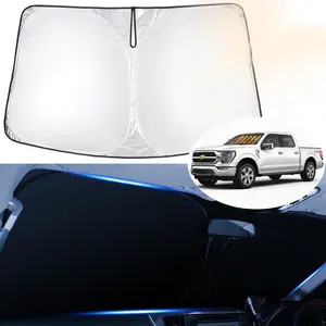 Canvcle Windshield Sun Shade for 2015-2026 Ford F-150 F250 F350 Super Crew Cab Super Cab Regular Cab Foldable Sun Visor Protector Blocks 99% UV Rays Keeps Car Cooler