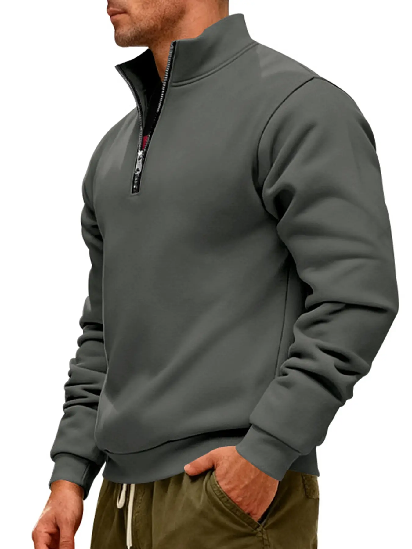 Men's Winter Fleece Lined Hoodie, Casual Hoodie, Thick Heavyweight Loose Fit Outdoor Sportswear, Casual Activewear, Athletic Fashion Activewear, Athletic Sweatshirts, Half Zip Stand Collar Pullover Sweatshirt, Athletic Hoodie, Athletic Apparel