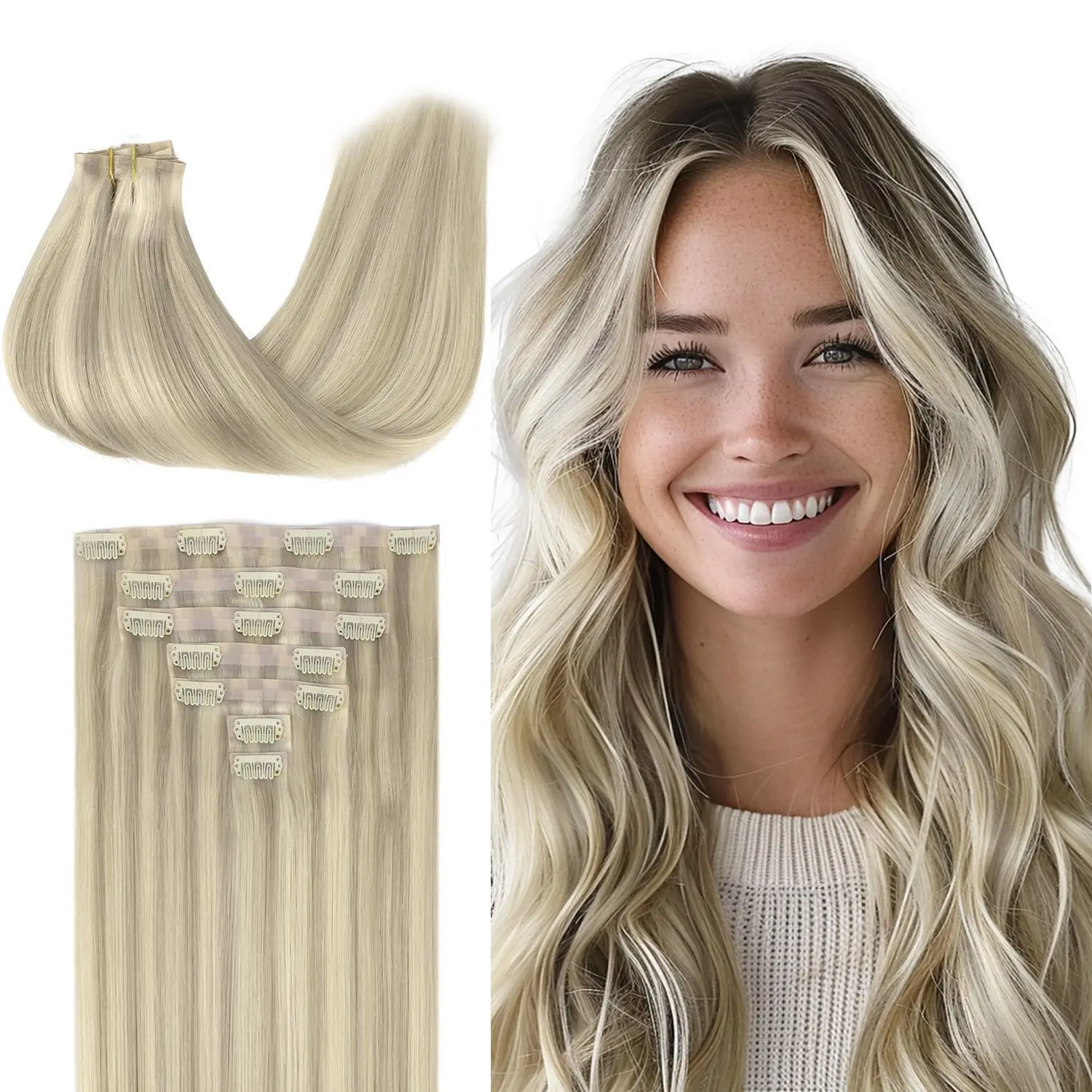GOOGOO Hair Extensions 100g Seamless Clip in Human Hair Natural Straight summer hairstyles #sohochic GOOGOO Hair Extensions 100g Seamless Clip in Human Hair Natural Straight summer hairstyles #sohochic