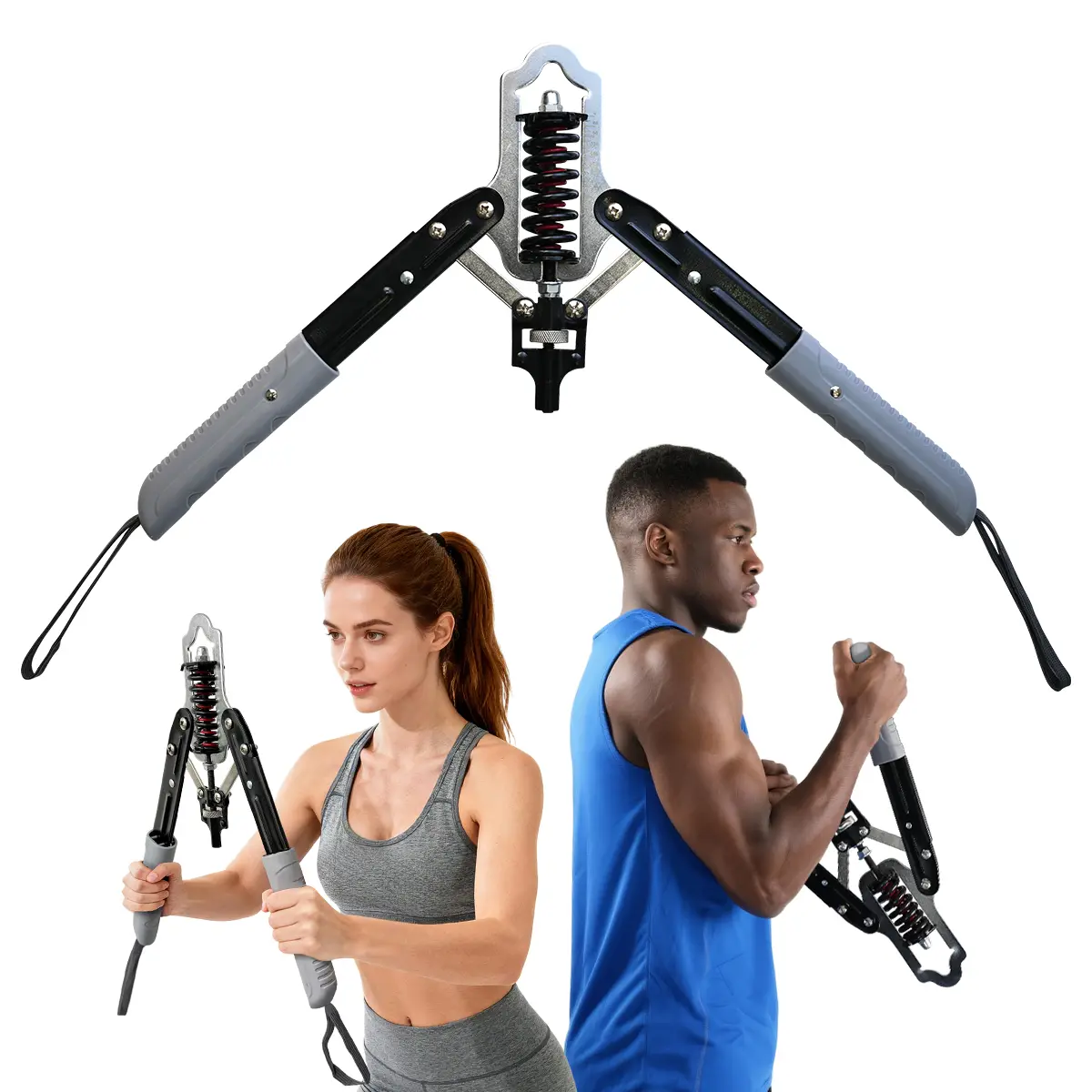 RELIFESPORTS Chest and Arm Trainer, Adjustable Handle Hydraulic Spring Resistance Twister, Portable Workout Equipment for Unisex Adults Home Fitness