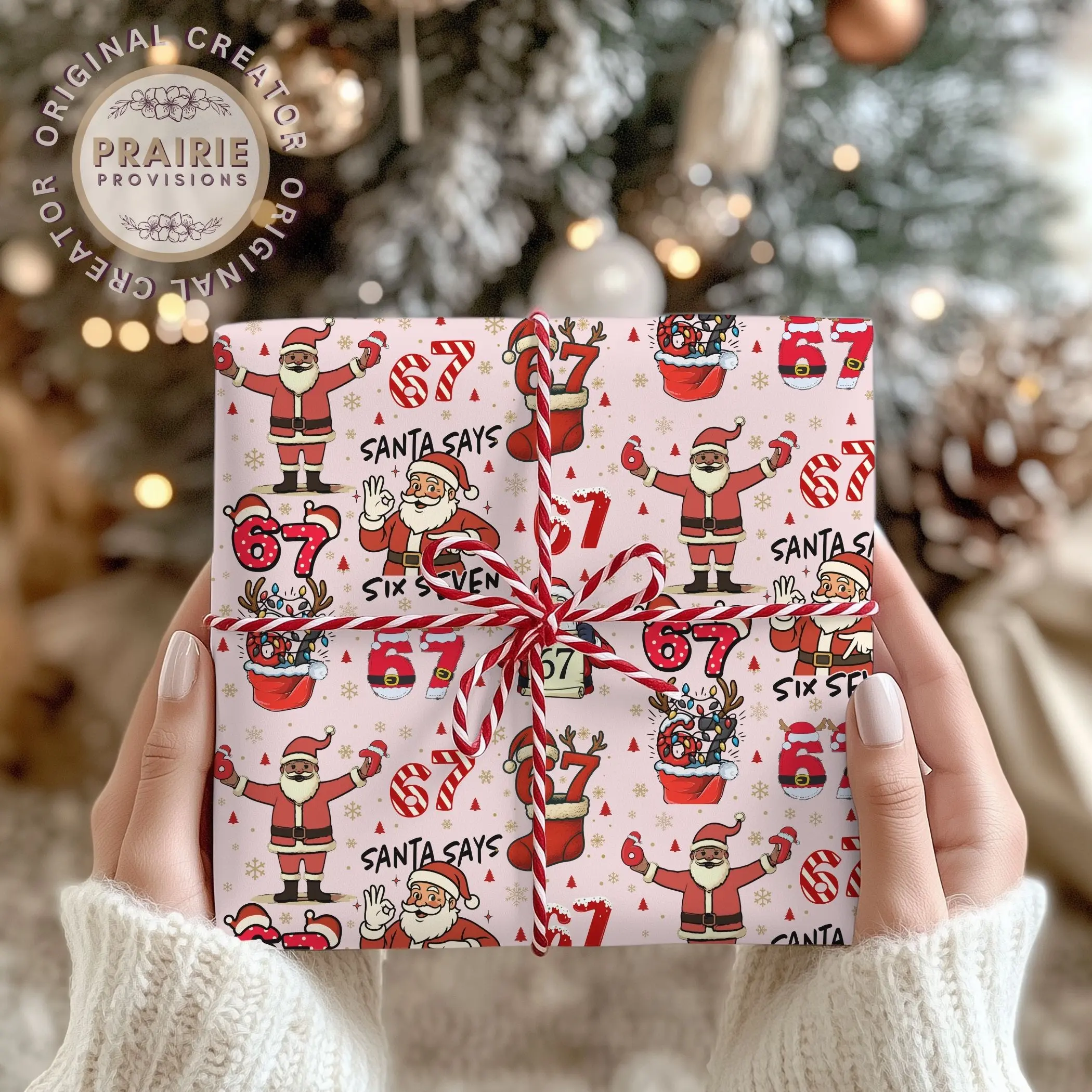 PINK Wrapping Papers, 67 Meme Funny Christmas Gift Wrap for Kids, Childrens Brain Rot, Funny Gift Idea, Holiday Wrapping Roll, Unique Gift