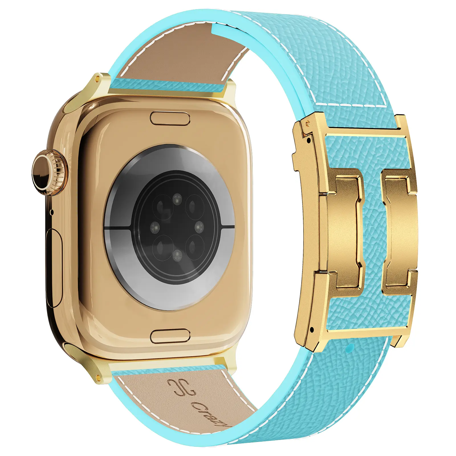 Sky Blue Band+Gold Buckle
