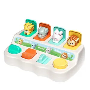 Random Color Cute Interactive Pop Up Elephant Animal Toy, Montessori Toy, Colorful Button Developmental Toy, Early Learning Toy for Boys and Girls