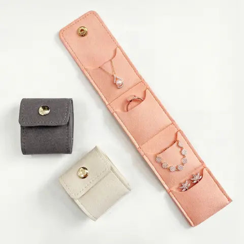 Mini Travel Jewelry Storage Bag, Velvet Lined Foldable Multi-Functional Pouch, Safety Metal Buckle, Women's Gift, Elegant Accessory，The perfect choice for daily travel, organizing artifacts, Valentine's Day gifts, ideal gifts,Christmas Gift,  Thanksgiving