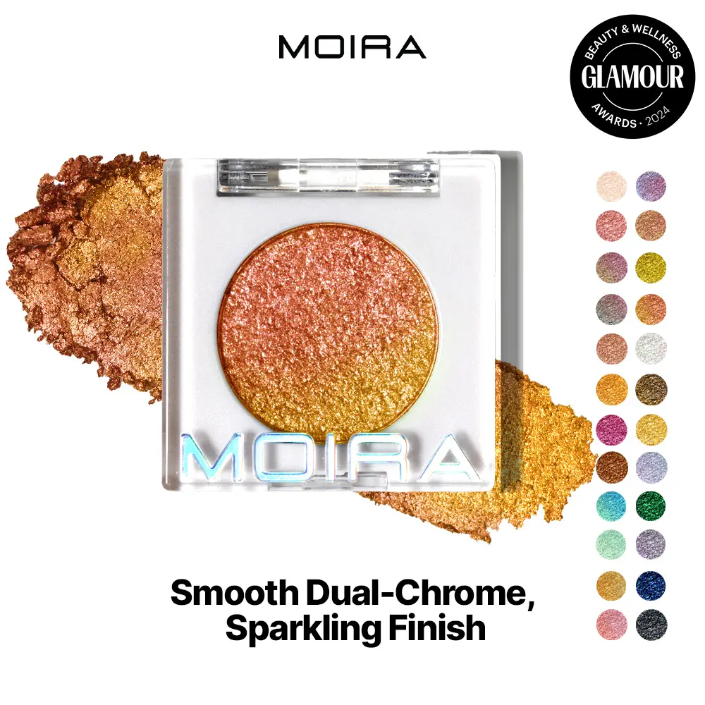 MOIRA | Chroma Light Eye Shadow (016, Born to be) | High-Pigment Foiled Finish, Creamy Blendable Microfine Shimmer, 100% Vegan