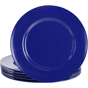Reston Lloyd 212 MAIN 6-Piece Melamine Dining Plate Set, Indigo Salad Plates Set, Lightweight Kitchen Dinnerware