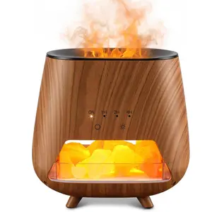 [TikTokShopJumpstartSale]JJNJJN 4-in-1 Essential Oil Diffuser with Himalayan Salt Lamp 200ml, 9-Color LED, Cool Mist Humidifier – Auto-Off, Sleep & Relaxation for Bedroom, Office, Yoga