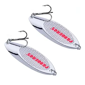 High-precision silver spoon biomimetic hard bait set, stainless steel rust-proof metal rotating jig, rotating bait with stainless steel shell and fish-attracting design, suitable for both freshwater and saltwater use, Artificial Fishing Lure