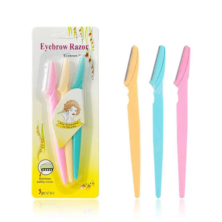 Dorco Tinkle Eyebrow Razors | 3-Razor Dermaplane Set | Precision Eyebrow Trimmer & Dermaplaning Too Makeup Cosmetic