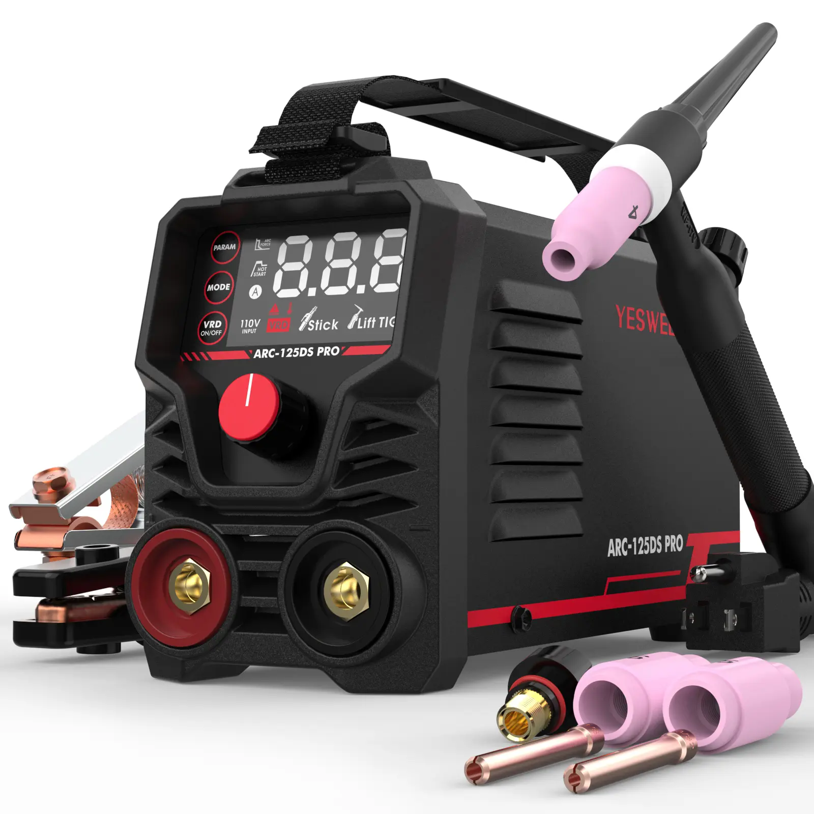 YESWELDER ARC-125DS-PRO 125Amp 110V Mini Stick Welder with Lift TIG Torch, DC IGBT Inverter MMA Welding Machine with Hot Start, Arc Force, Anti-Stick YESWELDER ARC-125DS-PRO 125Amp 110V Mini Stick Welder with Lift TIG Torch, DC IGBT Inverter MMA Welding Machine with Hot Start, Arc Force, Anti-Stick