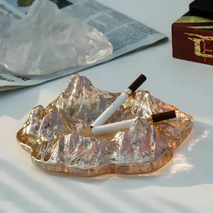 Nordic Iceberg Light Luxury Home Living Room Office Creative Personality Fashion Trend Decoration Glass Ashtray Unique Gift for Boyfriend Husband