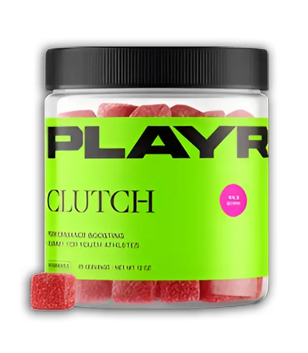 PLAYR CLUTCH Gummies for Youth Athletes (Ages 8–18) | Stimulant-Free Mental Health Support with L-Theanine, Alpha-GPC, Taurine & Vitamin B12 – Boost Focus, Clarity & Confidence - Perfect for Sports, Game Day & Competition – Caffeine-free