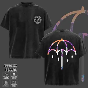 Bring Me The Horizon That's The Spirit 10th Anniversary Black Coloured Umbrella Graphic Hoodie, Unisex Oversize Modern Rock Band Heavyweight Cotton T-Shirt, Gift for Rock Music Lovers, Aesthetic Gothic Streetwear Gift, Metal Clothing Top