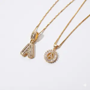 2PCS 14K Gold Plated Initial Necklace Set for Women • Tarnish Free Waterproof Personalized Alphabet Jewelry • Minimalist Layering Pendant • Mothers Day & Birthday Gift Ideas,summervibes
