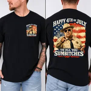 Happy 4th Of July To All You Sumbitches T-Shirt, Retro Movie Inspired Graphic Tee, Funny Patriotic Independence Day Shirt, Vintage Americana Unisex Gift