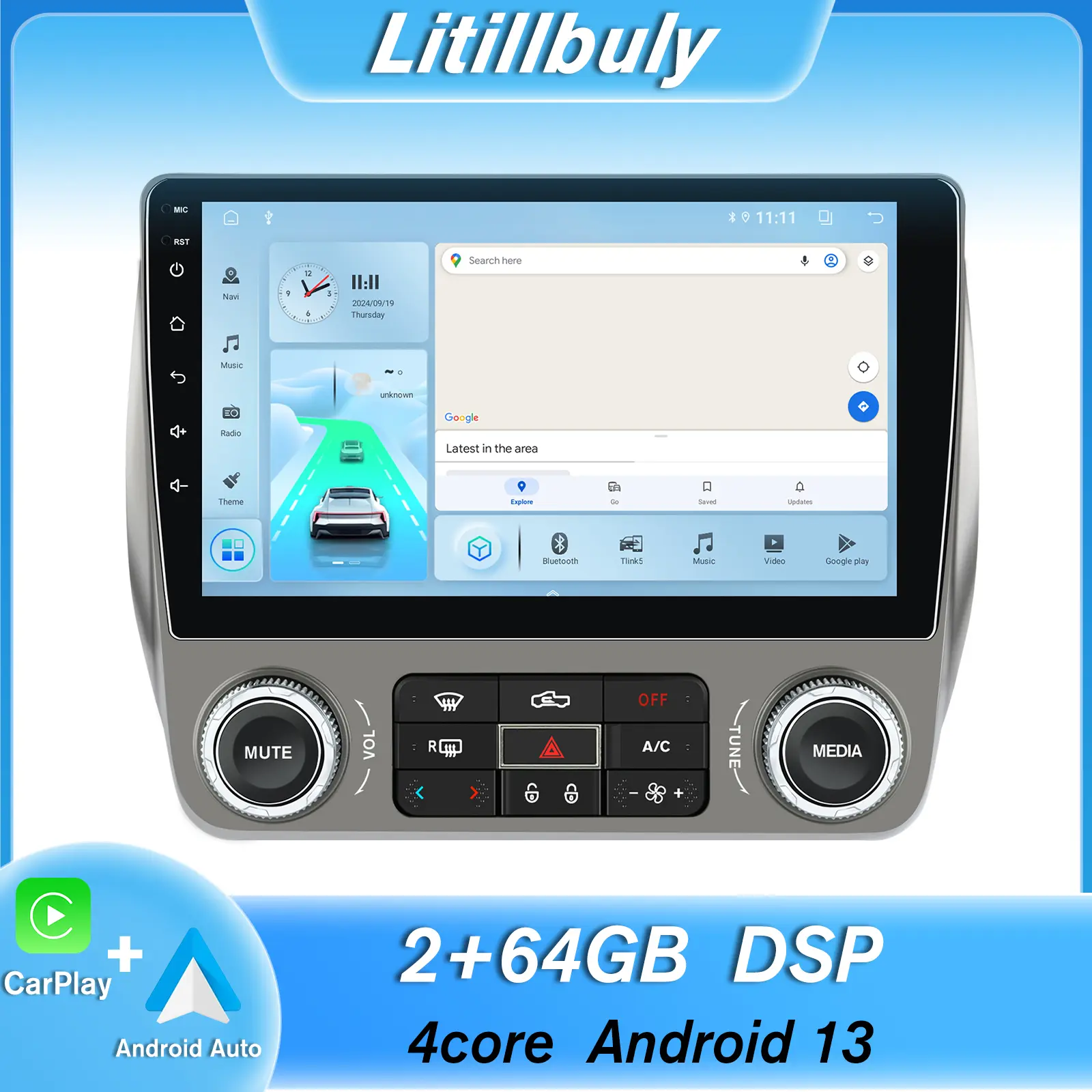 Car stereo for Chevrolet Camaro 2010-2015 touch screen has Android Auto Wireless Carplay, Bluetooth WIFI supports GPS Navigation