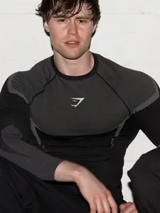 ONYX Seamless Power Long Sleeve - Men's Second Skin for Men High-Performance Workout Top, Premium Spandex Activewear