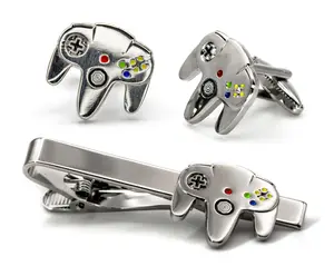 N64 Controller Cufflinks, Retro NES Gaming Tie Clip, Men's Jewelry, SNES Tie Bar Tack Groomsmen Wedding Gift, Grooms Best Man Gifts