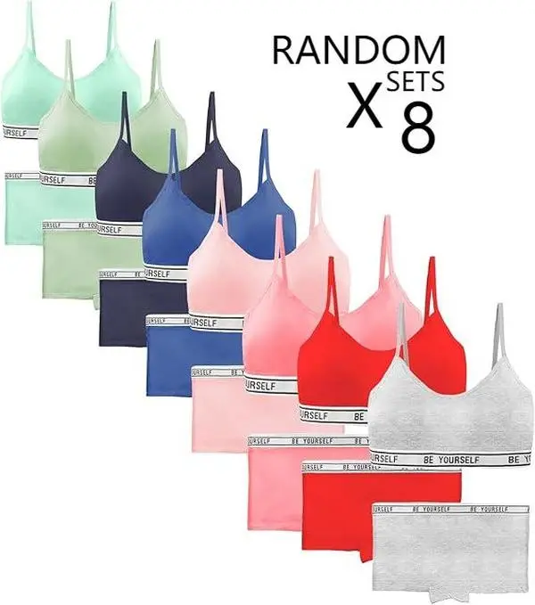 Teen Girls' Cotton Youth Underwear, Comfortable Breathable Solid-Color Panties for 12-16 Years