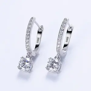Classic hexagram diamond-studded earrings with U-shaped design, ins-style sweet and versatile earrings for girls