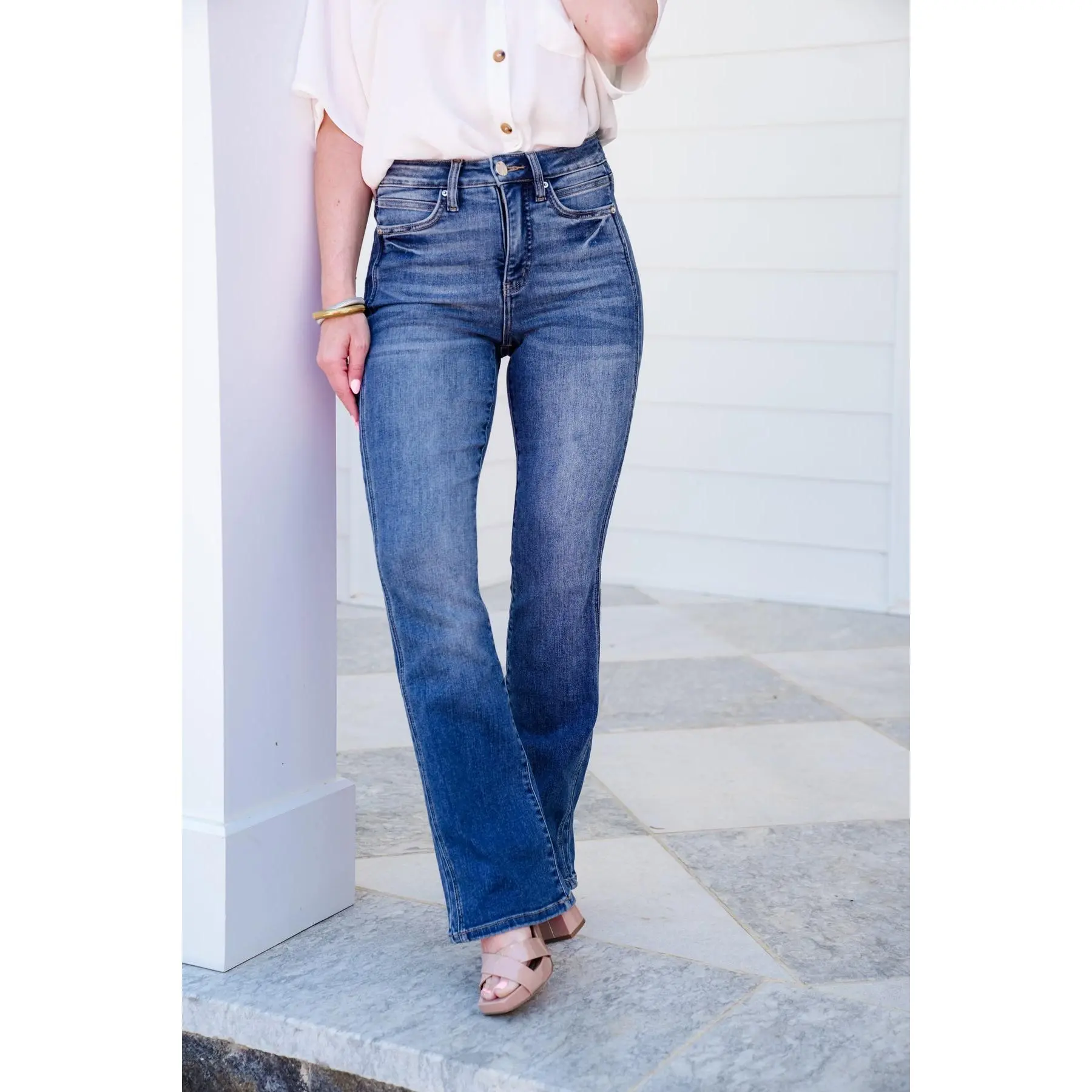 RFM High Rise Medium Wash Bootcut Jeans