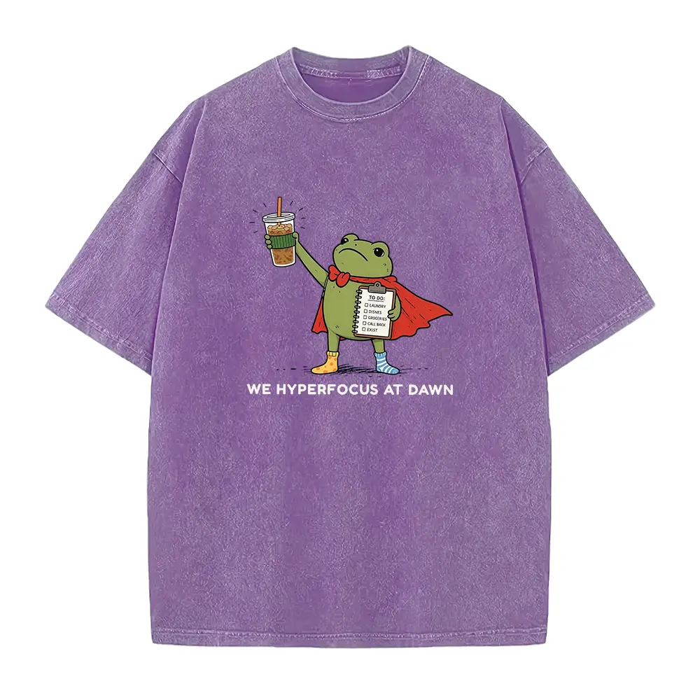 Funny Frog ADHD Shirt, Funny Mental Health T-Shirt, We Hyperfocus at Dawn Tee, Overstimulated Shirt, Introvert Humor Tee