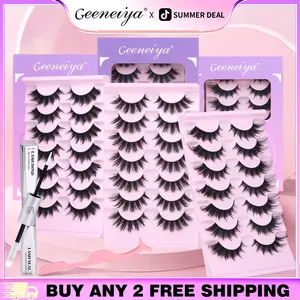Geeneiya Manga Fairy Strip Lashes Kit with Lash Bond and Seal for False Lashes Falsies Eyelashes Makeup Cosmetic Eyelashes Look Like Extensions