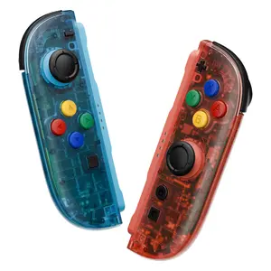 eXtremeRate Replacement Shell Buttons for Joycon 2, Clear Blue & Orange Custom Housing Faceplate Case + Decorative Strips + ABXY Direction Keys Tools for Nintendo Switch 2 Controller - Essence Version