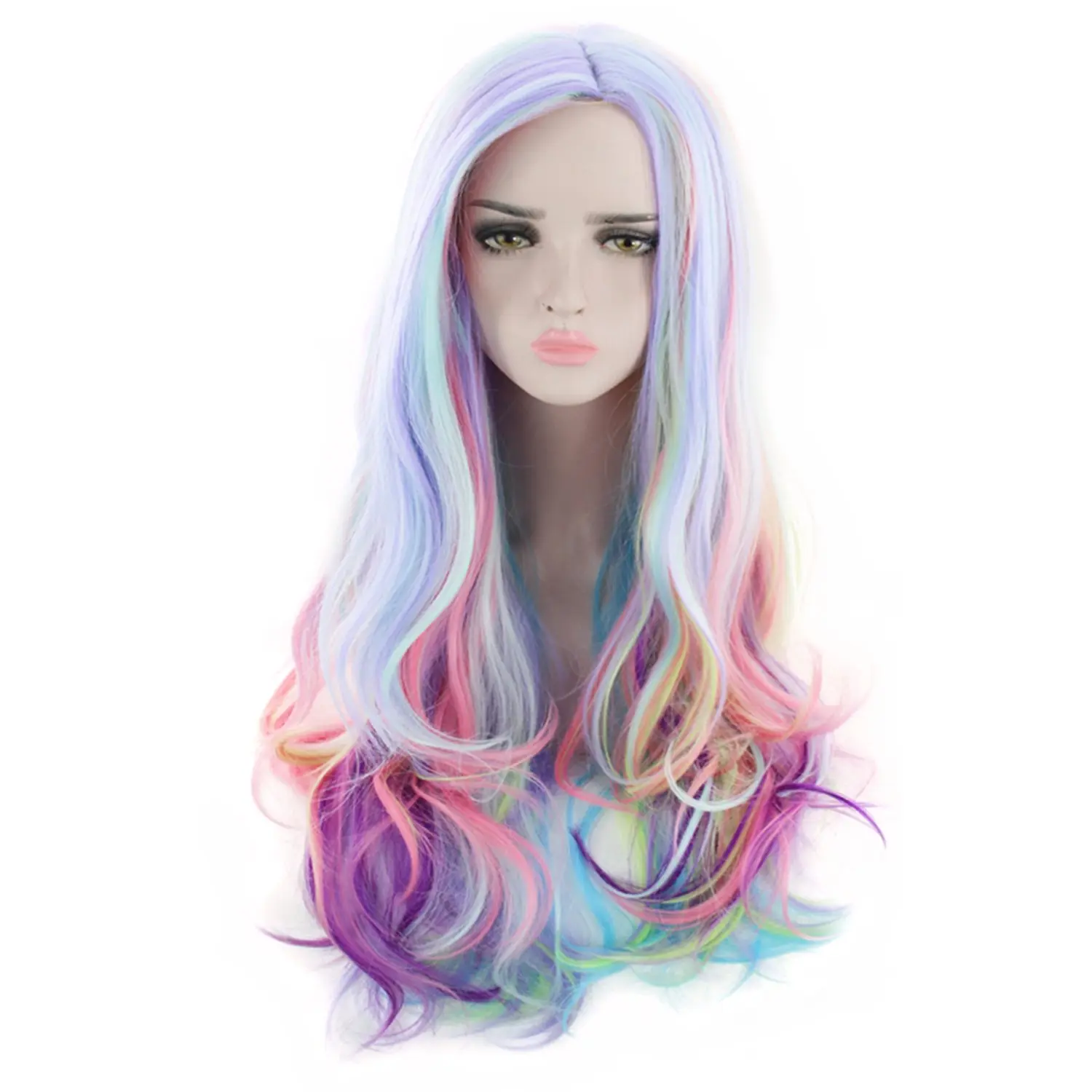 Rainbow Colored Wig, Durable High-Quality Fiber Hair | Fun Party Wig for Halloween, Parties, and Daily Wear, Fun Wig, Party Wigs