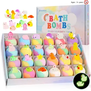 24pcs Bubble Bath Bombs Set with Toys, Relaxing Bath Time, Ideal Gift Choice, Perfect for Stress Relief, Fun and Relaxing Bathtime
