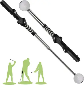 Retractable Golf Swing  Aid, Golf Grip Trainer & Golf Swing Trainer for Warm-up, Right-Handed Golf Club for Indoor Practice, Golf Accessories - Strength & Tempo  for Chipping Hitting